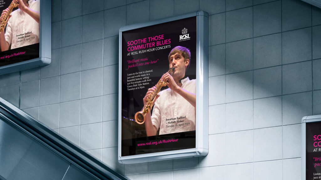 ROSL events underground escalator poster